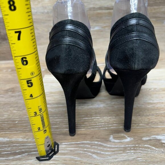 Gianni Bini Black Leather/Suede Stilettos Women's Size 7.5 - Picture 3 of 6